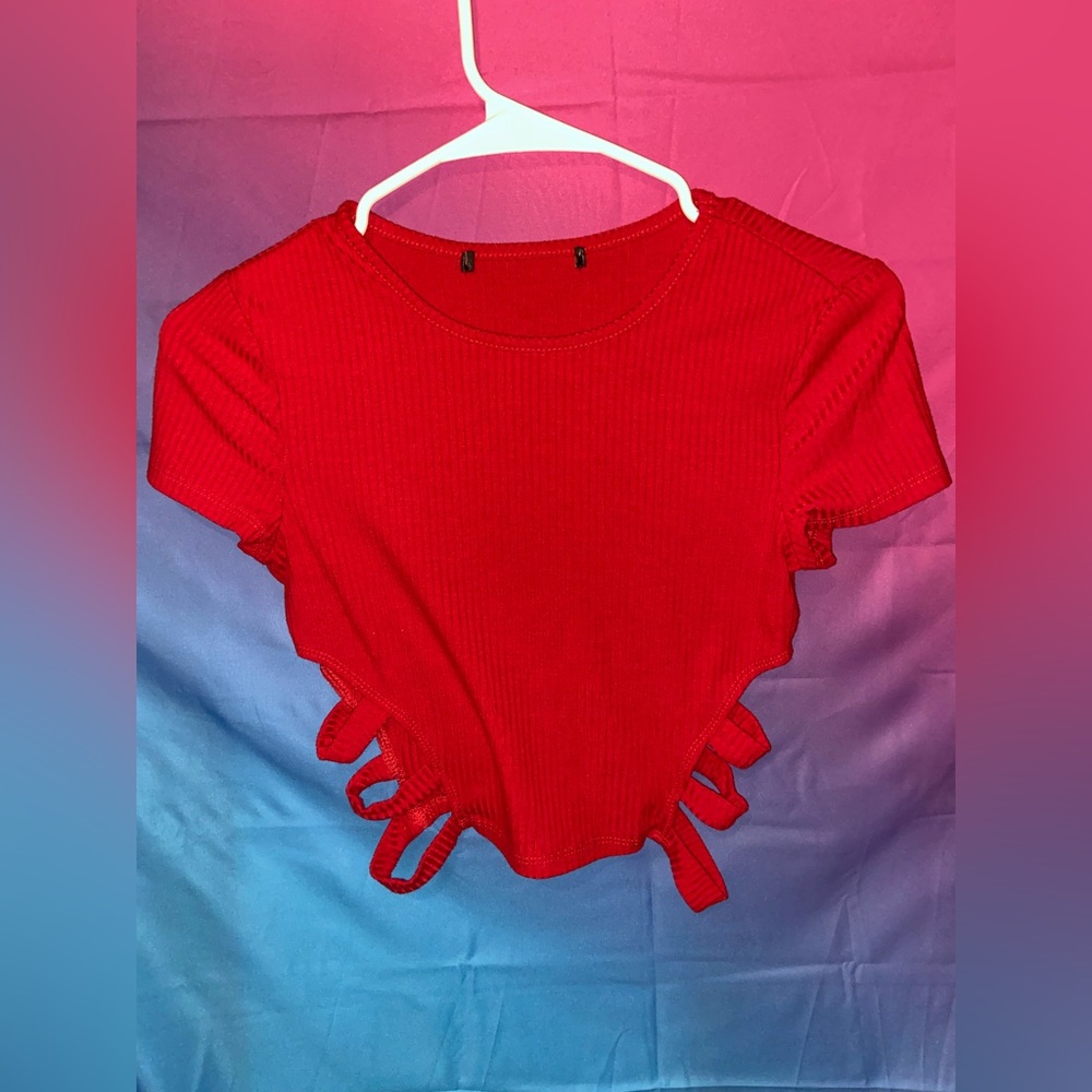 Red crop top